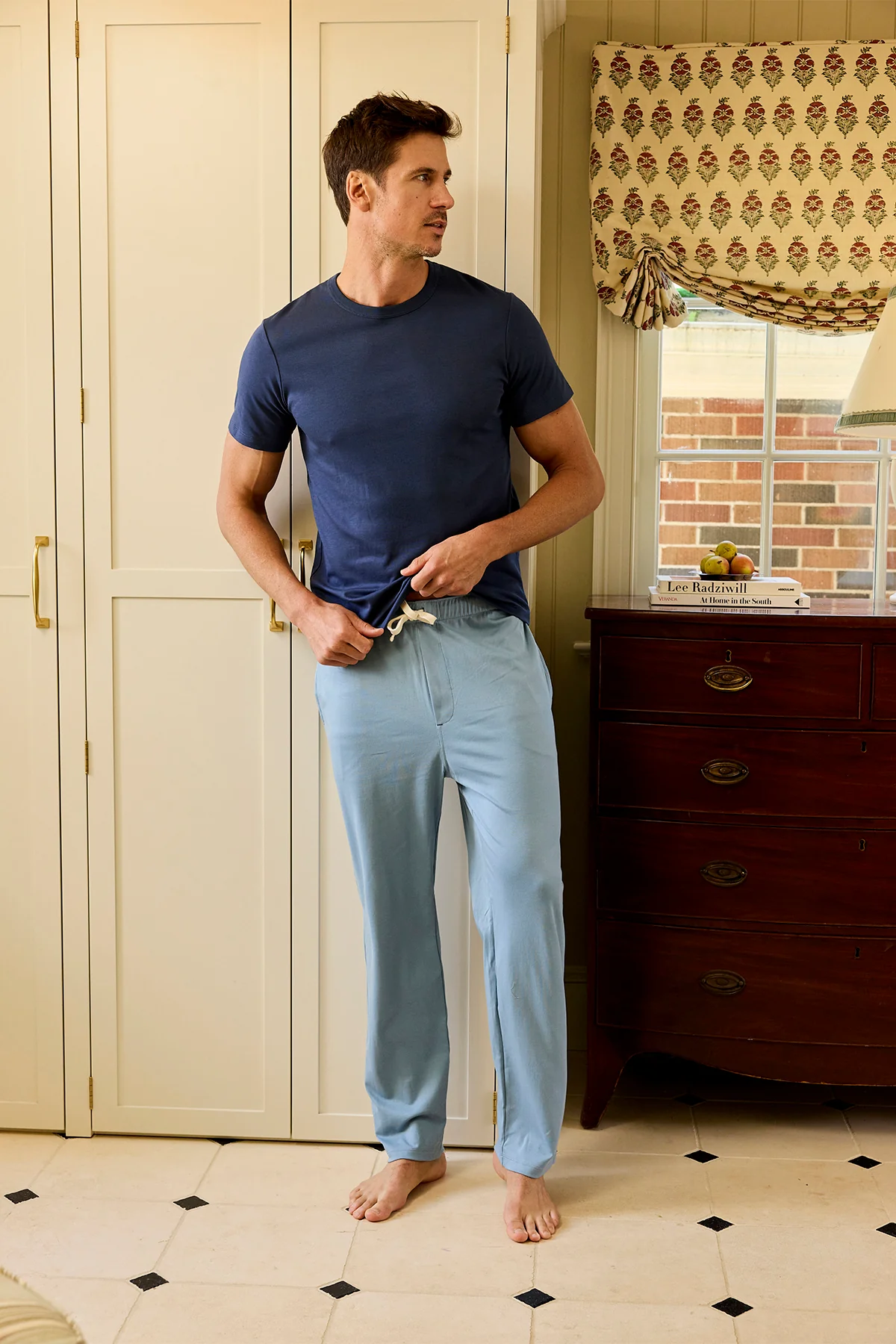 Men's Pima Sleep Pants in Anchor Blue - Image 4