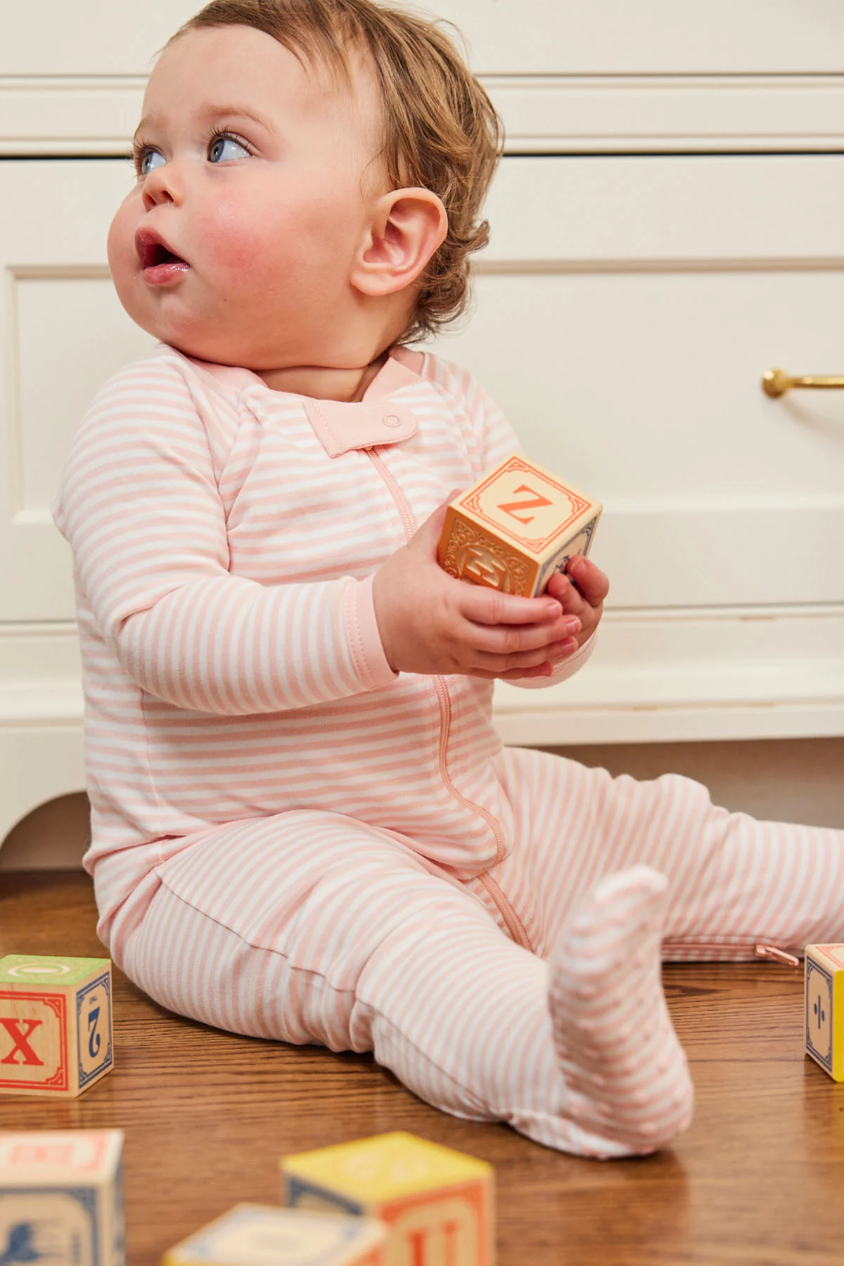 Baby Sleeper in English Rose Stripe - Image 3