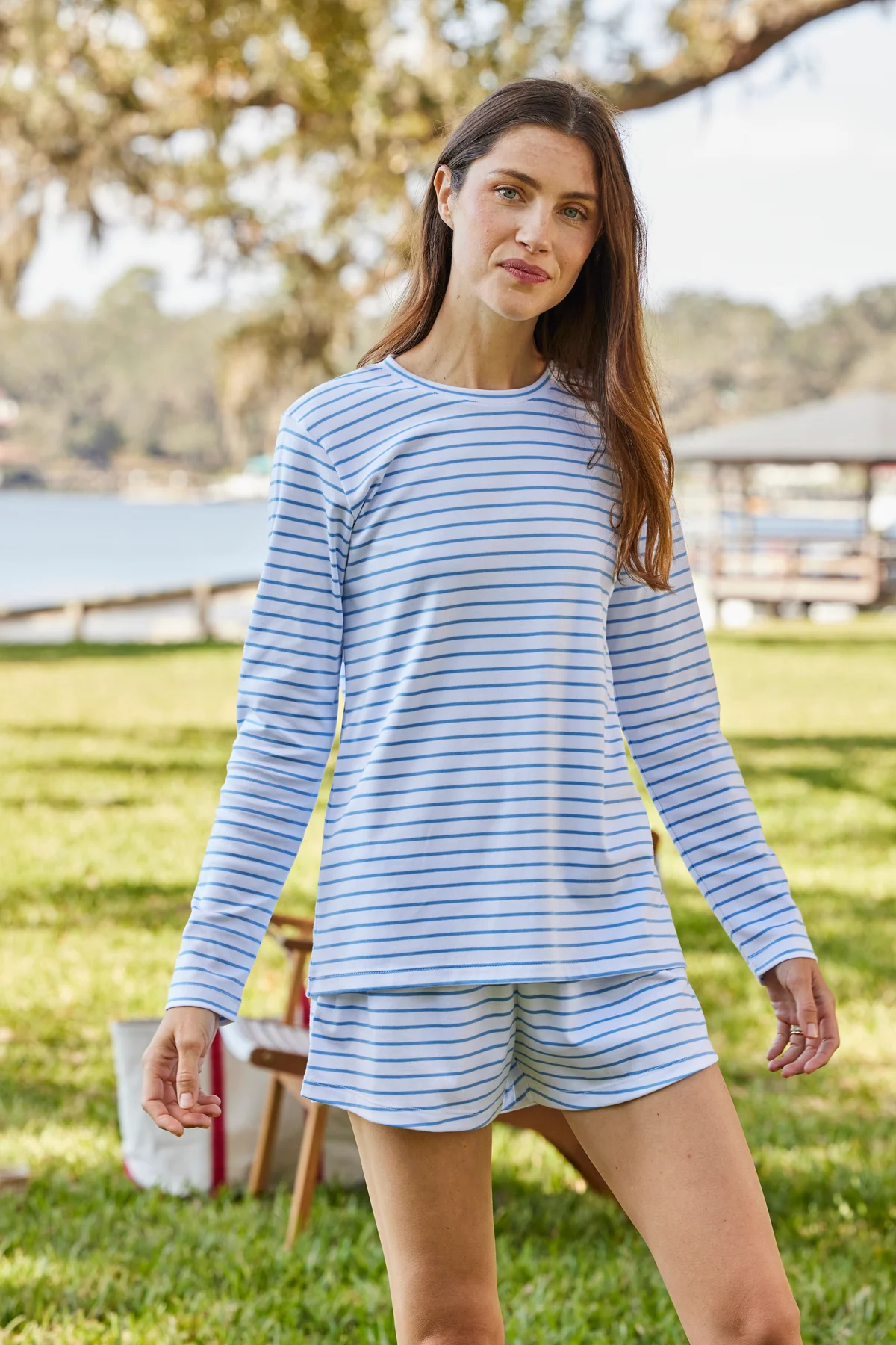 Pima Crew Long Sleeve Bundle in Baltic Blue - Image 3