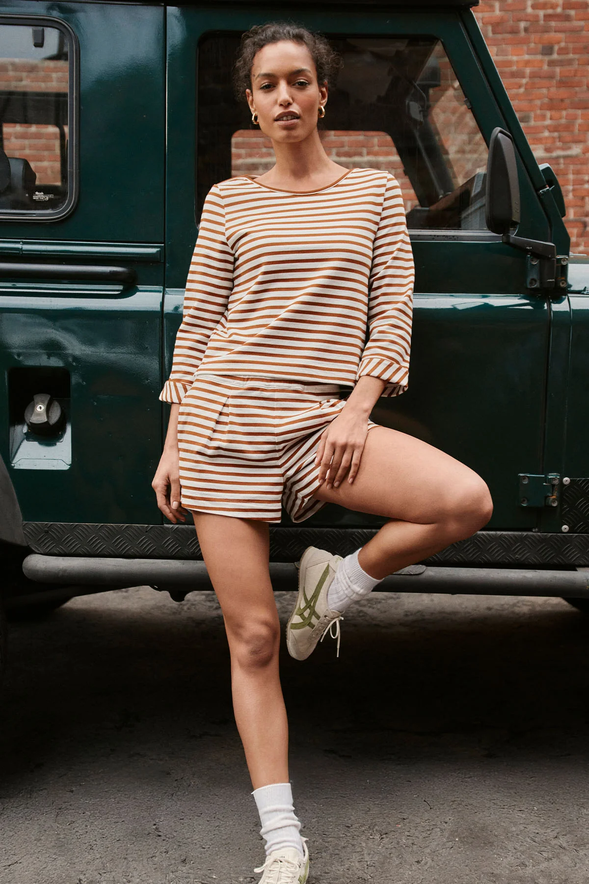 Field Short Set in Cinnamon Tricot Stripe - Image 4