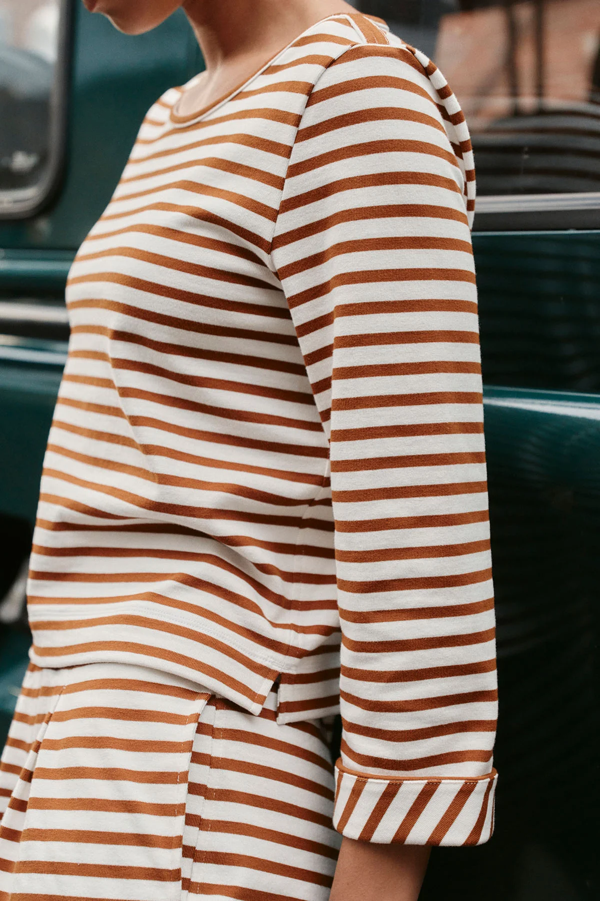 Field Short Set in Cinnamon Tricot Stripe - Image 5