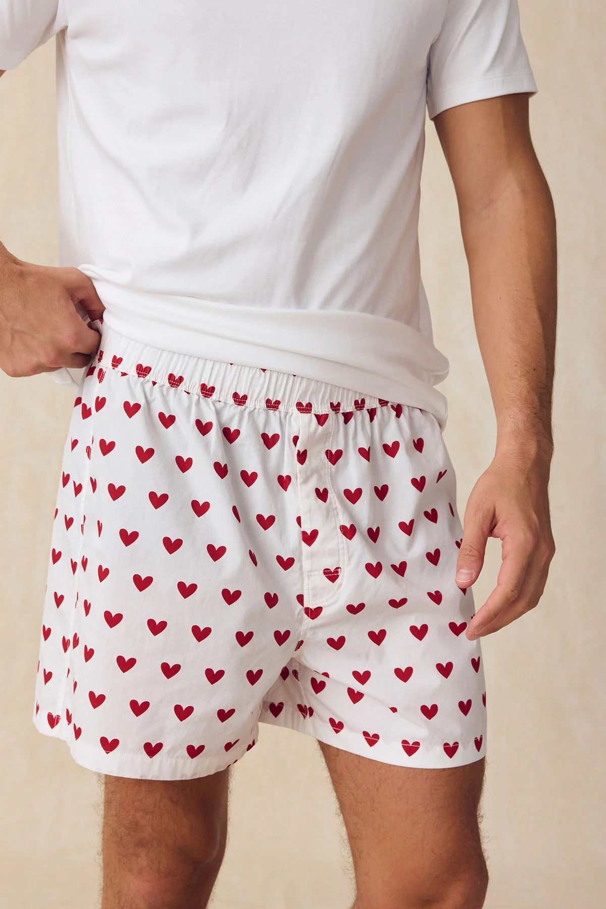 Men's Poplin Boxer in Classic Red Heart - Image 2