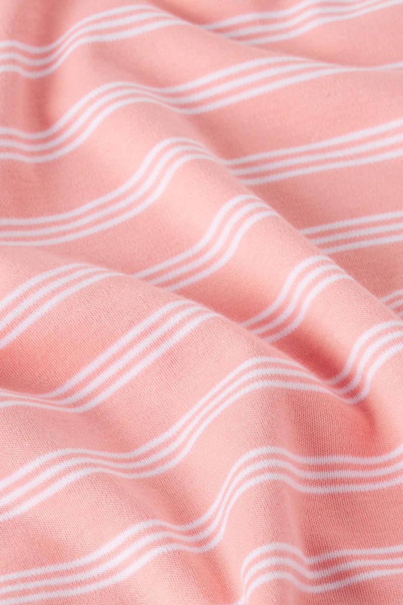 Pima Crew Long-Short Set in Coral Stripe - Image 6