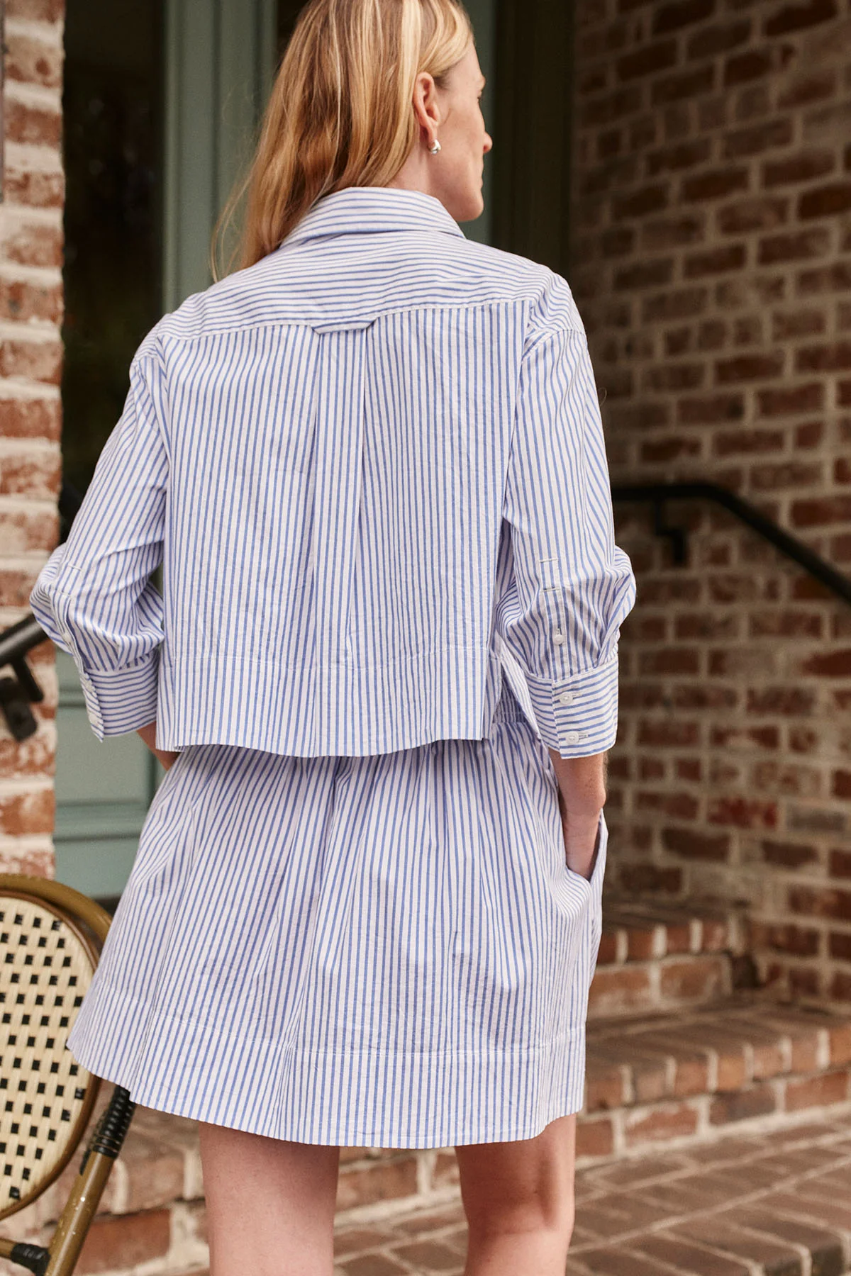 Switch Skirt Set in Diver Blue Bengal Stripe - Image 5