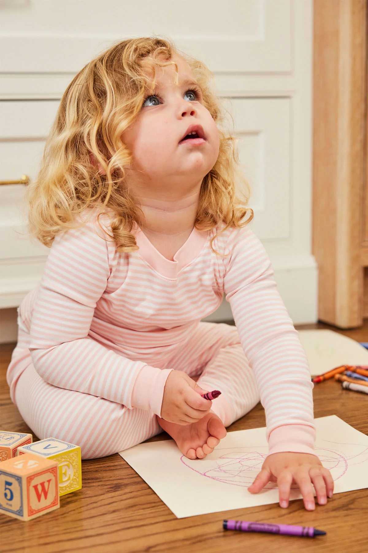 Kids Long-Long Set in English Rose Stripe - Image 2