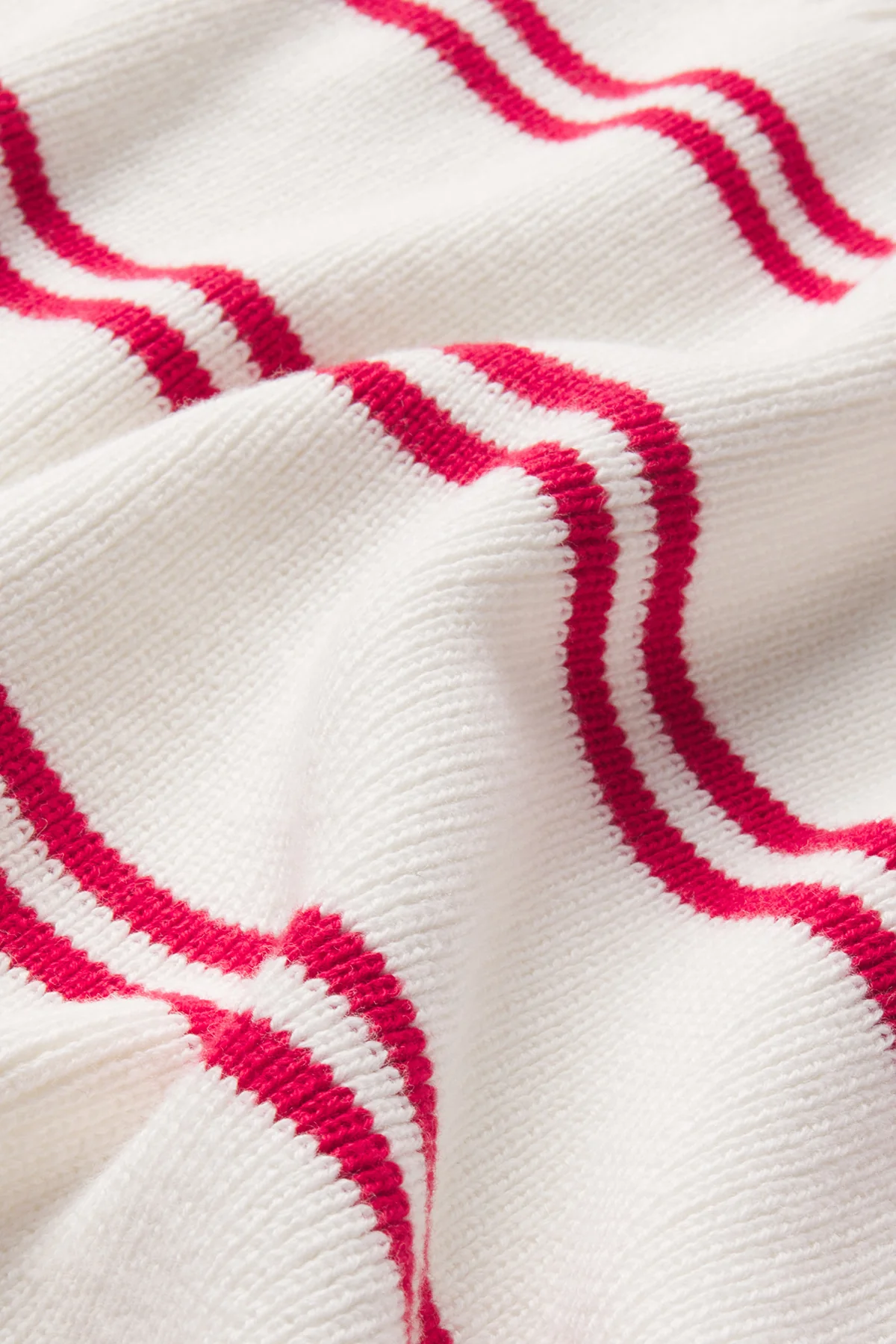 Nora Cotton Cardigan in Ivory Red Stripe - Image 5
