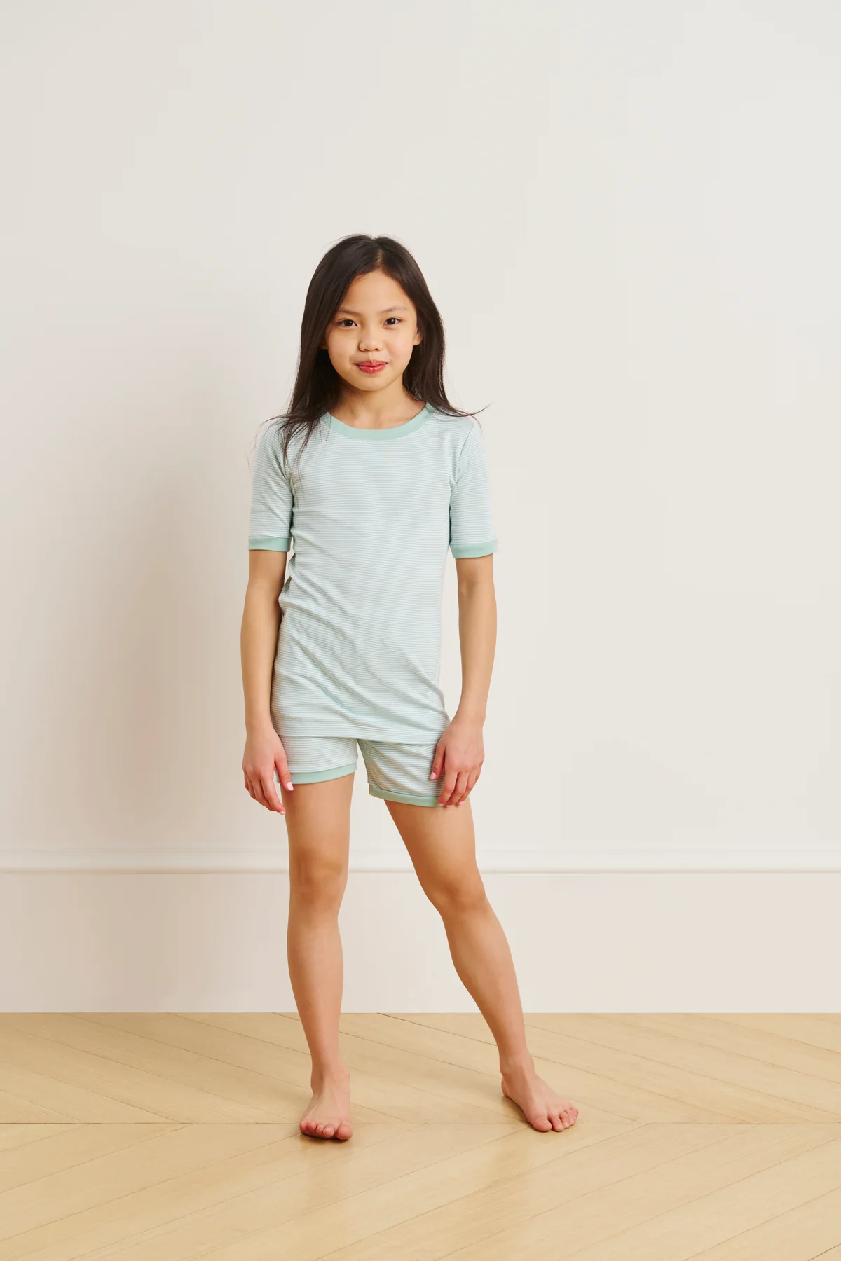 Kids Shorts Set in Parisian Green - Image 2