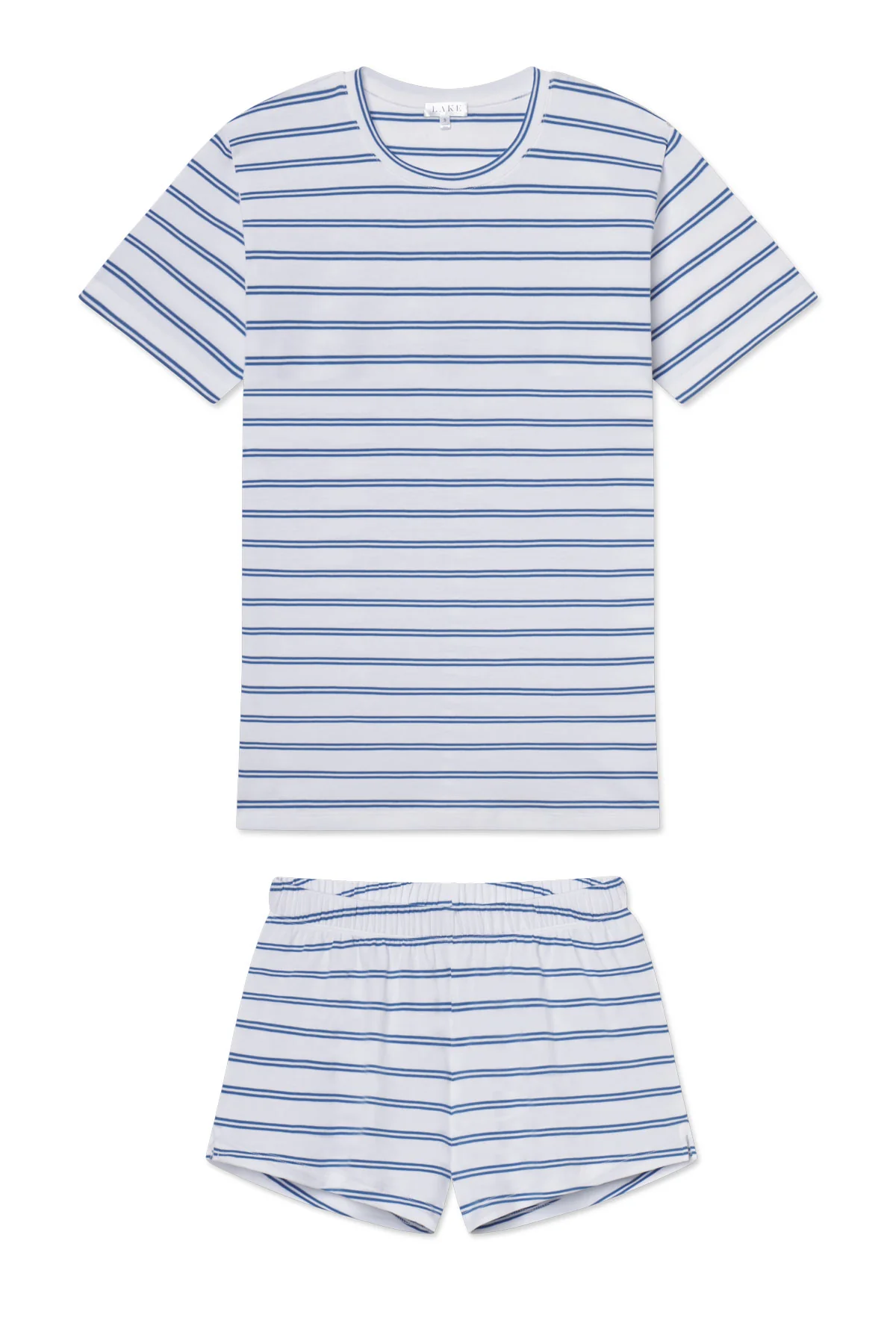 Pima Crew Shorts Set in Seaport Tidal Stripe