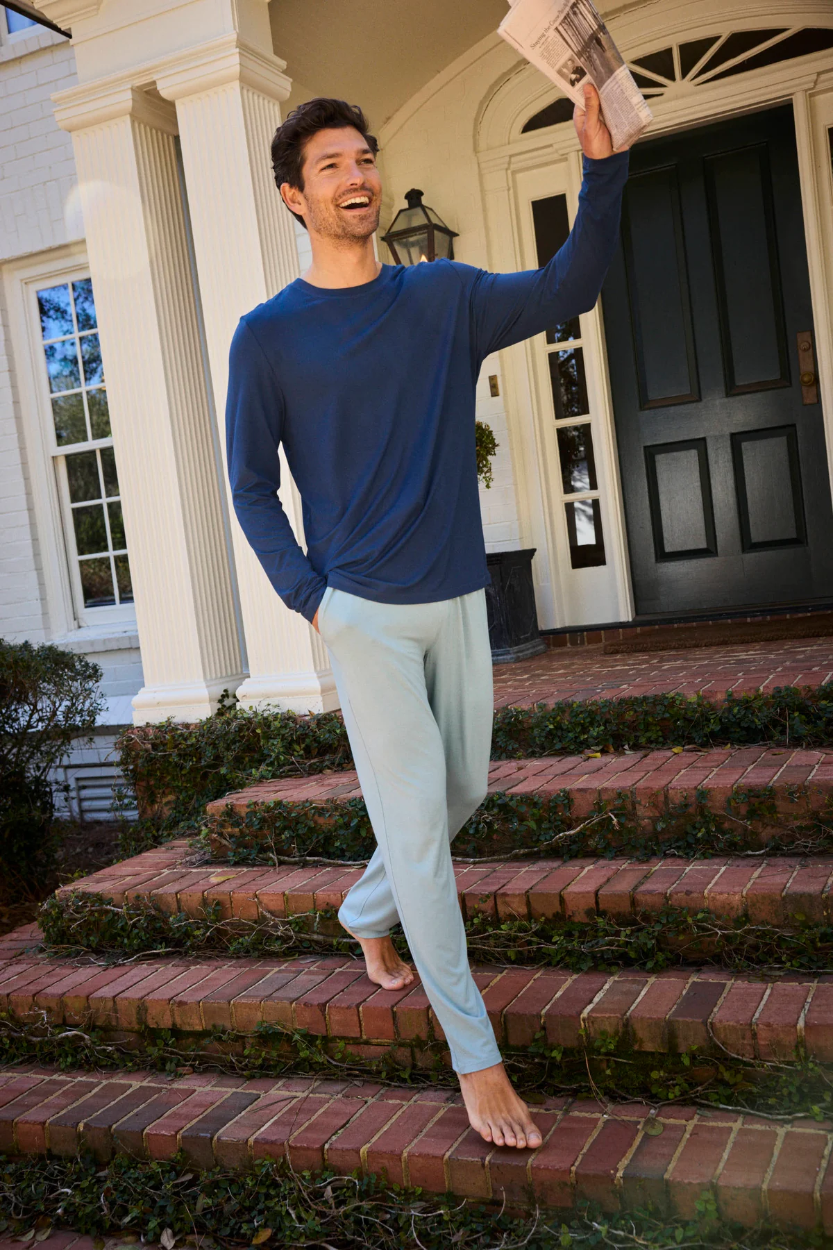 Men's Bamboo Lounge Pants in Stone Blue - Image 3